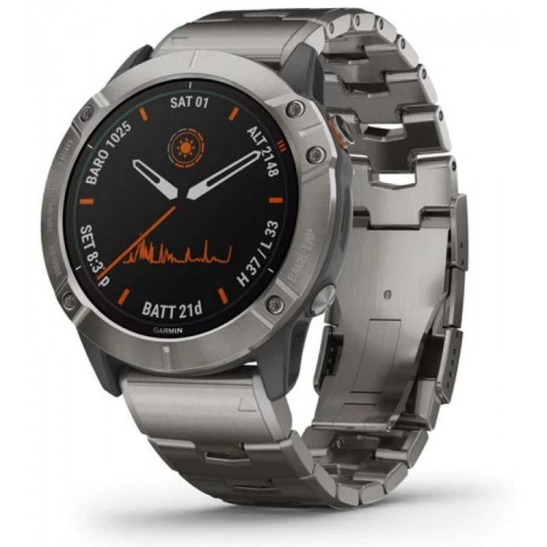 Buy Garmin Mens Watch Fēnix 6X Pro Solar Titanium 010-02157-24