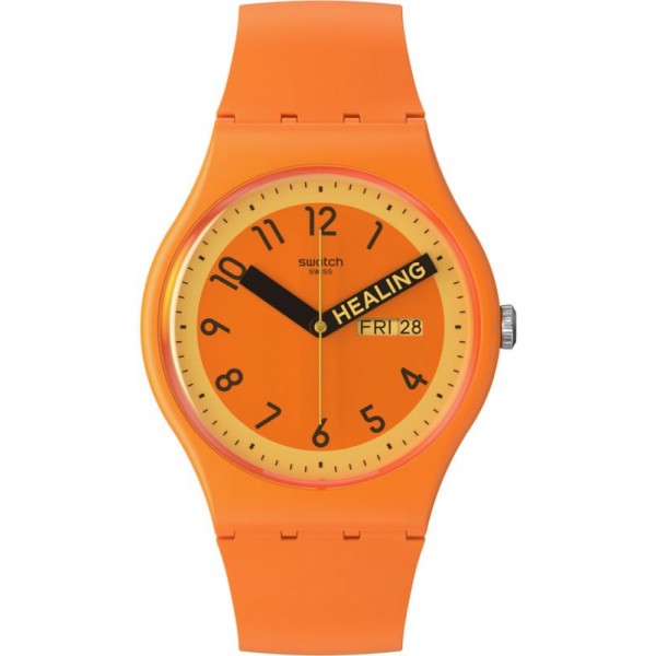Buy Swatch Unisex Watch New Gent Proudly Orange SO29O700
