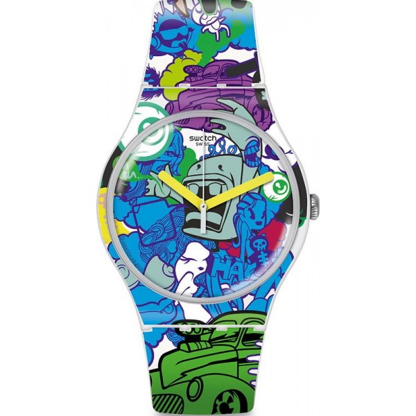 Buy Swatch Unisex Watch New Gent Wall Paint SUOW133