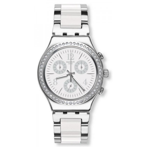 Montre Swatch Unisex Irony Chrono Made In White YCS119G Acheter Montre Swatch Unisex Irony Chrono Made In White YCS119G